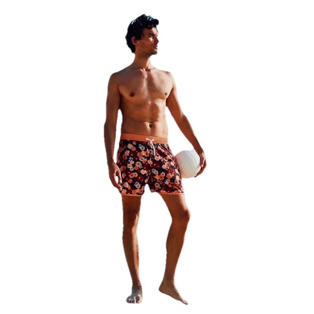 Arcweg Men’s Retro Swimming Shorts Bathing Suit With Mesh Lining Quick Dry Sz S